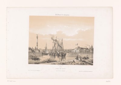 クール・カファレッリからのカーンの眺め Port de Caen, pris du Cours Caffarelli (オブジェクトのタイトル) 現代フランス（シリーズタイトル） La France de nos jours (オブジェクトのシリーズ タイトル) 作： Louis Le Breton