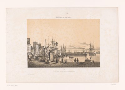 シェルブール港の眺め Vue du port de Cherbourg (オブジェクトのタイトル) 現代フランス（シリーズタイトル） La France de nos jours (オブジェクトのシリーズ タイトル) 作： Louis Le Breton