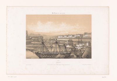 ブレスト港の工廠の眺め ブレスト。 Vue des Corderies hautes et basses, Bagne en Hôpital Clermontonnerre (オブジェクトのタイトル) 現代フランス（シリーズタイトル） La France de nos jours (オブジェクトのシリーズ タイトル) 作： Louis Le Breton