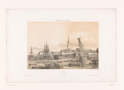 ロリアン港のアーセナルの眺め ロリアン。 Interior du Portmilitary (オブジェクトのタイトル) 現代フランス（シリーズタイトル） La France de nos jours (オブジェクトのシリーズ タイトル) 作： Louis Le Breton