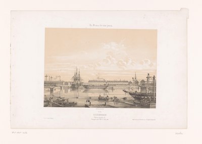 シェルブール港のバッサン ナポレオン 3 世の眺め シェルブール。 Basin Napoleon III (オブジェクトのタイトル) 現代フランス（シリーズタイトル） La France de nos jours (オブジェクトのシリーズ タイトル) 作： Louis Le Breton