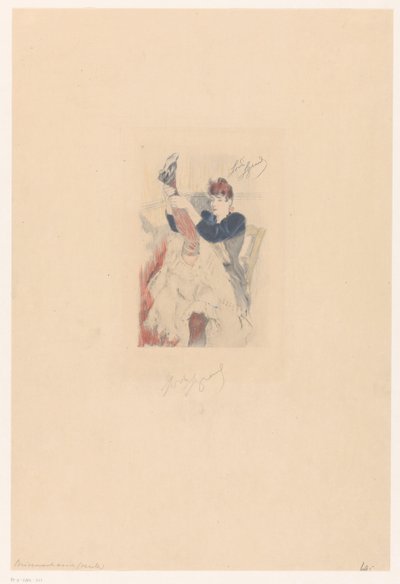 柔軟体操を行うカンカン ダンサー Brisement assis (seule) (オブジェクトのタイトル) 作： Louis Legrand (signed by artist)