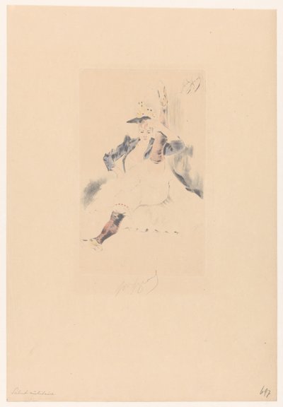 カンカン ダンサーに敬礼 ル・サルーテ・ミリタリー 作： Louis Legrand (signed by artist)