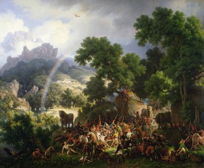 レジューン将軍。 1815年にスペインのゲリラ部隊によって捕獲されて裸にされ、ドンファンパダレア（「エルメディコ」）によって救出されました。 作： Louis Lejeune