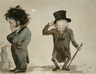 アッベ・ハウイとセナール（水彩・紙） 作： Louis Leopold Boilly