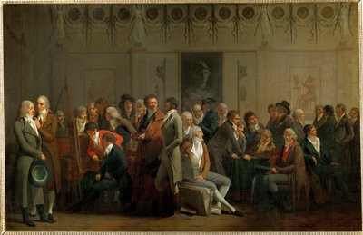 イサベイのスタジオに集まったアーティストたち... 作： Louis Leopold Boilly