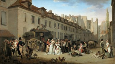 メッセージの中庭に駅馬車が到着 作： Louis Leopold Boilly