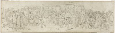 1805年頃、チュイルリー通りのカッコウ（筆、墨、キャンバス） 作： Louis Leopold Boilly