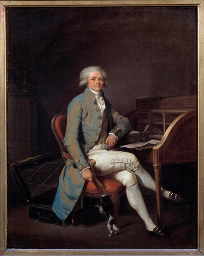 フランス革命"Portrait en pied de Maximilien Robespierre (1758-1794) a son bureau" Louis Leopold Boilly (1761-1845) 画 1789, 41 x 32,5 cm - Lille, musee des Beaux Arts - フランス革命。マクシミリアン・ロベスピエールの全身の肖像（1 作： Louis Leopold Boilly