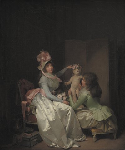 キューピッド像のガーランド 作： Louis Leopold Boilly