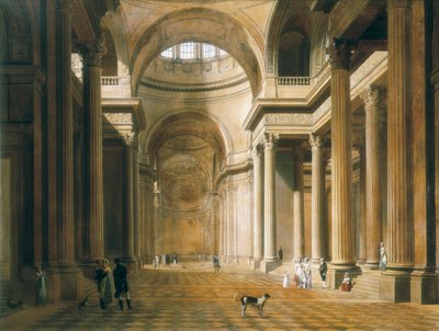 パリのパンテオンの内部。ルイ・レオポルド・ボワリの絵画 作： Louis Leopold Boilly