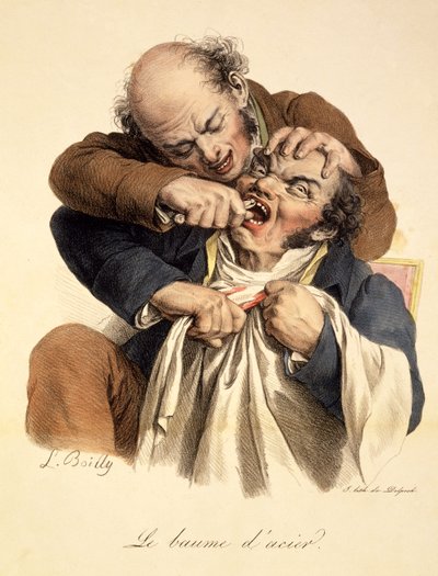 スチールバーム-歯を抜く、パブ。パリ、1826年 作： Louis Leopold Boilly