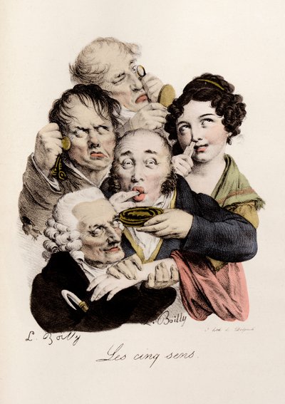 Louis-Leopold Boilly（ルイ・レオポルド・ボワイ）によるLes cinq Sensのエングレーヴィング。 作： Louis Leopold Boilly