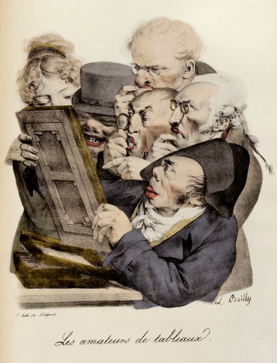 絵画の愛好家たち ルイ・レオポルド・ボワのエングレービング（Louis Leopold Boilly 作： Louis Leopold Boilly