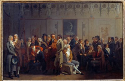 画家ジャン・バティスト・イザベイのワークショップでのアーティストのミーティング 作： Louis Leopold Boilly