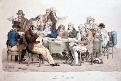 新聞を読む男たち - ルイ・ボイの版画「Les journaux」より 作： Louis Leopold Boilly