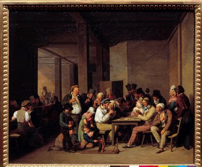キャバレーの遊戯者たち ルイ・レオポルド・ボワイ（1761-1845）作 19世紀。薄さ：0.37x0.47m。 作： Louis Leopold Boilly