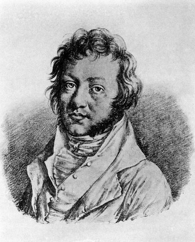 アンドレ・マリー・アンペール（1775-1836）フランスの物理学者の肖像。Louis Boilly（1761-1845）によるリトグラフ 作： Louis Leopold Boilly