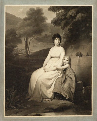公園でのテレーザ・タリアンと娘の肖像 作： Louis Leopold Boilly