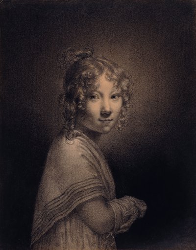 半分の長さの少女の肖像 作： Louis Leopold Boilly