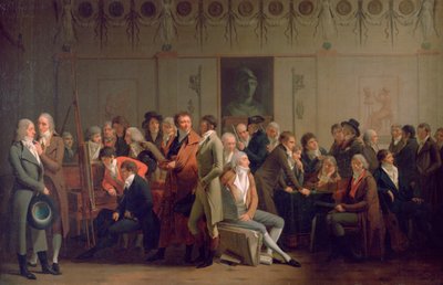 イザベイのスタジオでのアーティストの再会、1798 作： Louis Leopold Boilly