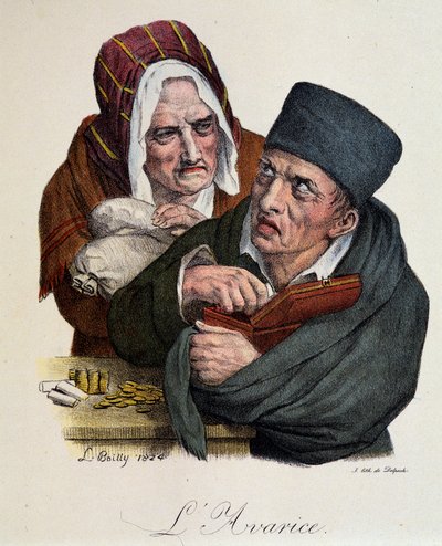 七つの大罪。ボイリーの「強欲 作： Louis Leopold Boilly