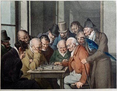 チェスゲームゲーム ルイ・レオポルド・ボイリー（1761-1845）によるリトグラフ 作： Louis Leopold Boilly