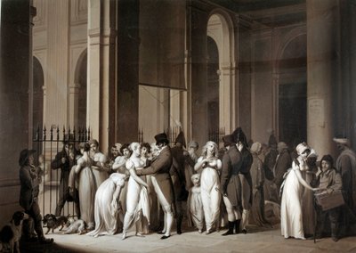 王宮の回廊。ルイ・レオポルド・ボワイ（1761-1845）による図面 作： Louis Leopold Boilly