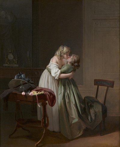 キスする二人の若い女性》1790-1794年頃（油彩・カンヴァス） 作： Louis Leopold Boilly