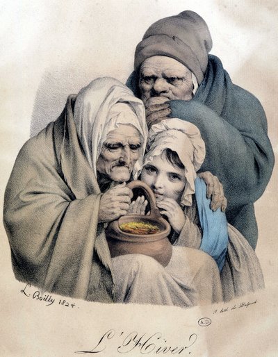 冬 - Boillyによるドローイング 作： Louis Leopold Boilly