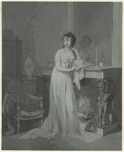 暖炉の前の女c。 1803。 作： Louis Leopold Boilly