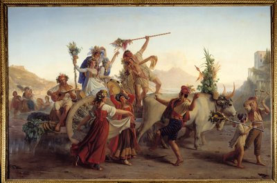 ナポリ近郊のアーチの聖母の饗宴の帰還 ルイ・レオポルド・ロベール（1794-1835）の絵画 1827年 日1,47×2,12メートル 作： Louis Leopold Robert