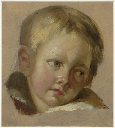 明るいブロンドの髪を持つ子供の頭のスケッチ 作： Louis Léopold Boilly (rejected attribution)