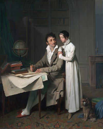 地理の授業（ゴードリー氏と娘の肖像） 作： Louis Leopold Boilly
