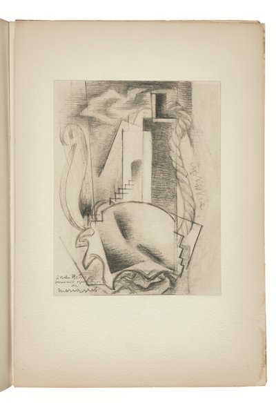 Indicateur des chemins de cœur Paris』（ジャンヌ・ビュッヒャー著）のページ。 作： Louis Marcoussis