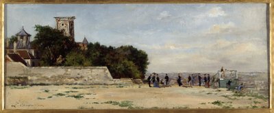 モンマルトルの丘の頂上、ソルフェリーノ通り、1870年頃、油彩・カンヴァス、1870年頃 作： Louis Marie Chevalier