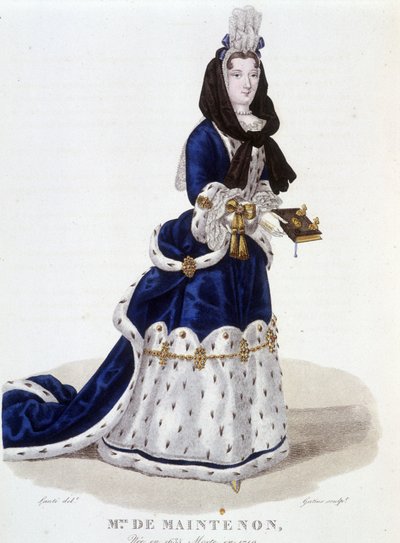 フランソワーズ・ドービーニュ、マントノン侯爵夫人(1634-1719)-ルイ・マリス・ランテ作画の「Galerie francaise de femmes célèbres」(パリ) 作： Louis Marie Lante
