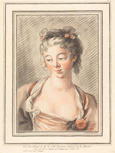 下を向く若い女性の胸像 1773年以降 作： Louis Marin Bonnet