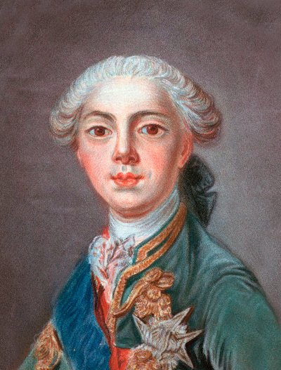 フランスのルイ・スタニスラス・グザビエ（後のルイ18世）、プロヴァンス伯爵（1755年～1824年） - Louis-Stanislas-Xavier of France, Count of Provence (1755年～1824年) - Engraved by Louis Marin (Louis-Marin) Bonnet (1736 or 1743-1793) 作： Louis Marin Bonnet