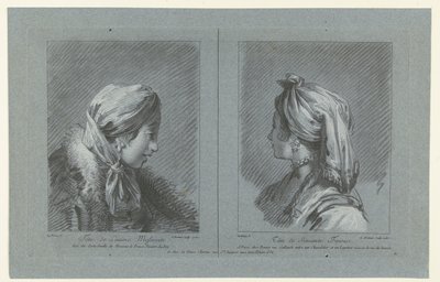 モスクワの乳搾り女とフィンランドの女中の肖像 Tête de latiere Moscovite (オブジェクトのタイトル) Tête de Servante Finoise (オブジェクトのタイトル) 作： Louis Marin Bonnet