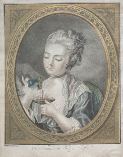 コーヒーを飲む女性、1774年。 作： Louis Marin Bonnet