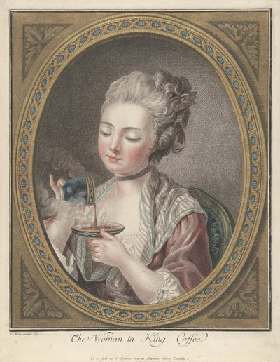 コーヒーを取る女性 作： Louis Marin Bonnet