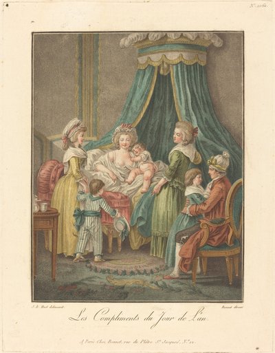 新年の賛辞 作： Louis Marin Bonnet after Jean Baptiste Hüet, I