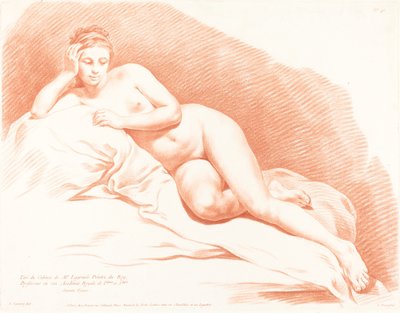 リクライニング女性ヌード 作： Louis Marin Bonnet after Louis Jean François Lagrenée