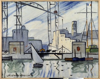 フェリー橋、マルセイユ 1918-1920 カンティーニ美術館、マルセイユ 作： Louis Mathieu Verdilhan