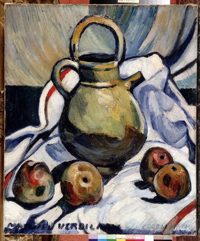 Natureza morta com Jarro e Maçãs Pintura de Louis Mathieu Verdilhan (1875-1928) Dim. 55x46 cm Menção Obrigatória: Coleção Fundações Respeitos da Provença, Marselha 作： Louis Mathieu Verdilhan