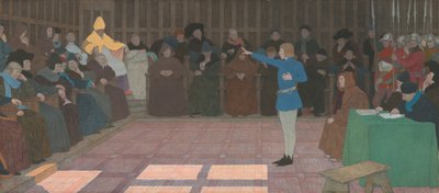 ジョーン・オブ・アークの裁判 ジョーン・オブ・アークのシリーズ。VI, c. 1909年末から1910年初め。 作： Louis Maurice Boutet de Monvel