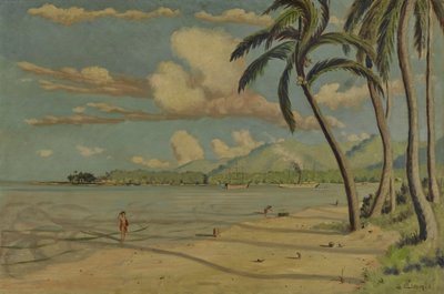 アピア、サモアのビーチ 作： Louis Michel Eilshemius