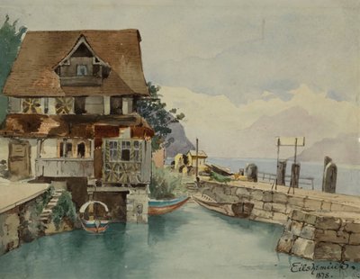 運河沿いの家、1878年 作： Louis Michel Eilshemius