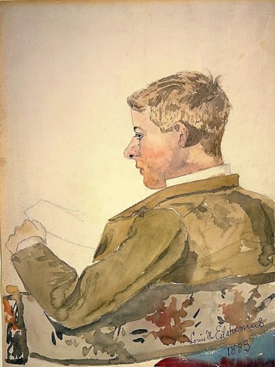 1883年、コーネル大学の学生仲間の肖像。 作： Louis Michel Eilshemius
